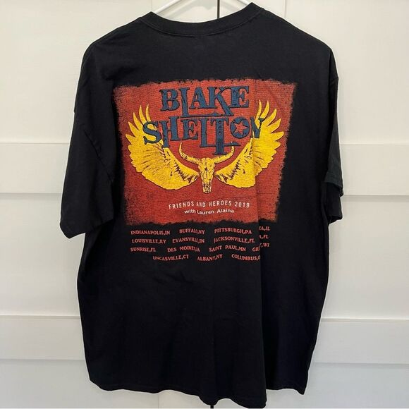 Blake Shelton Friends and Hero’s Tour Concert Tee Shirt Black XL - Picture 3 of 3